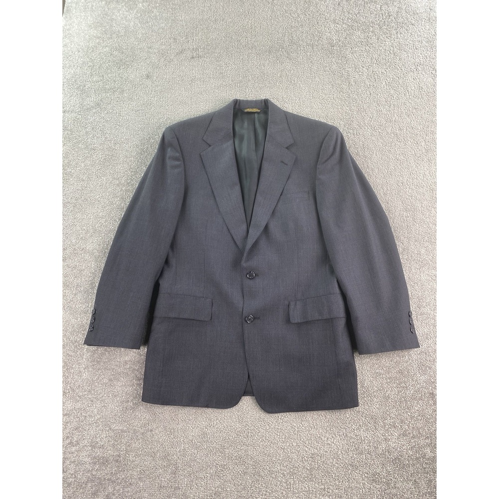 Vintage Brooks Brothers Suit Jacket 39 R Blue Wool Glen Plaid Luxury USA Premium